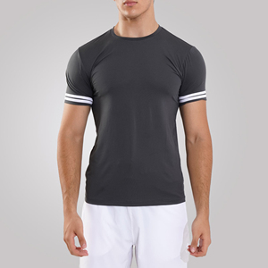 T-shirt tricoté premium pour homme, col rond, écologique, avec logo personnalisé, vêtements de sport pour la gym, vente en gros, usine 2026 - Product Image 3