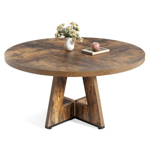 Mesa de Comedor Redonda de Madera de Mango Hecha a Mano, Estilo Rústico Marrón, Venta al por Mayor - Product Image 1