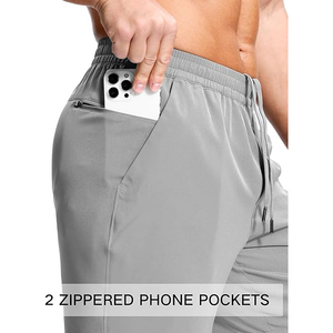 Pantalones Cortos Deportivos para Hombre, Grises, de Secado Rápido, con Paneles Laterales Ventilados y Entrepierna Reforzada para Movilidad, con Cintura Elástica - Product Image 5