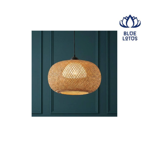 Blue Lotus Rattan Bell <b>Shade</b> LED Pendant <b>Light</b> Gold Body Sensor Control 3-Year Warranty <b>Large</b> Mounted <b>Ceiling</b> Lamp - Product Image 1