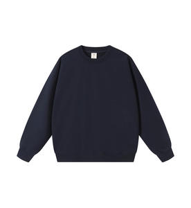 Unisex Crew Neck Sweatshirt Solid White <b>100</b>% Cotton Knitted Oversized Casual Pullover Autumn Regular Fit - Product Image 6