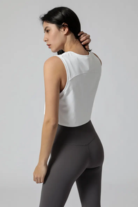 Nouveau style de débardeur de yoga court pour femmes avec tissu SMART FABRIC extensible dans quatre directions, crop top écologique, vêtements de sport - Product Image 2