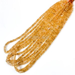 Natural Citrine Smooth Heishi Beads Loose Gemstone Beads Strand 4-5MM Citrine Beads For Jewelry Making Wholesale Bulk Supplies - Product Image 1