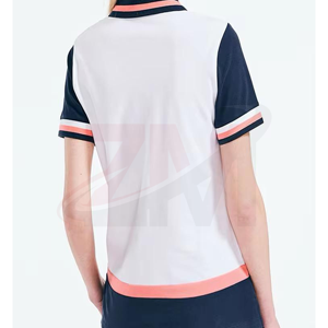 Polo de Mujer con Bloques de Color, Manga Corta, Tejido de Punto Informal, Mezcla de Poliéster y Algodón Transpirable - Product Image 5