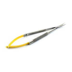 Portaagujas Castroviejo de 12.5cm, Dorado, Curvo, Micro Tijeras, Instrumentos Quirúrgicos Manuales Reutilizables de Alta Calidad - Product Image 6