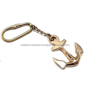 Porte-clés artisanal en laiton antique en forme d'ancre, léger, de qualité supérieure, pièce unique pour clés de vélo et de voiture à prix réduit - Product Image 4