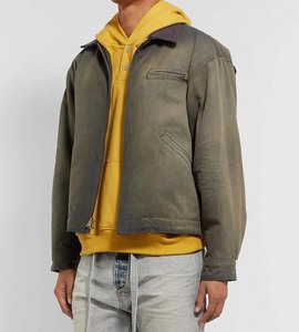 Veste en toile épaisse personnalisée avec logo, style streetwear, en coton, fermeture éclair, vintage, denim, pour homme - Product Image 3