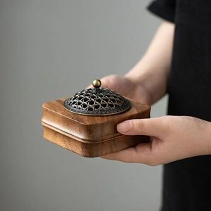 Wooden <b>Bakhoor</b> Burner With Rustic Carved Design And Metal Cup For <b>Oud</b> <b>Bakhoor</b> Aroma - Product Image 6