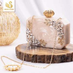 High Quality Acrylic Clutch Bag with Sparkling <b>Beading</b> Eco-Friendly Durable for Evening Parties for Ladies Humran Export India - Product Image 2