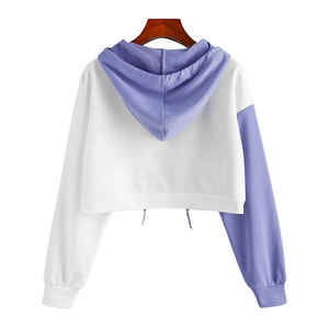 Top Corto para Mujer, Sudadera con Capucha Corta al por Mayor OEM, Sudadera con Capucha Corta Personalizada para Mujer - Product Image 2