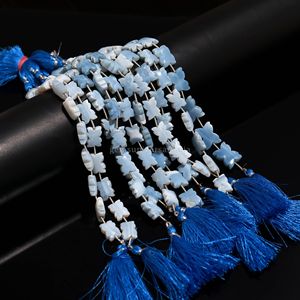 Perles de pierres précieuses en opale bleue naturelle sculptées en forme de fleur, 11 mm, 12 mm, perles sculptées à la main pour la création de bijoux, brin de 8 pouces, prix de gros - Product Image 4