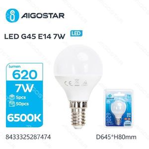 ไอกอสตาร์หลอดไฟ LED G45 E14 7W 6500K คูลไวท์ D645 สูง 80 มม. - Product Image 1
