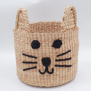 ตะกร้าแมวทำจากผักตบชวา ตะกร้าเก็บของทำมือ ขายส่ง เป็นมิตรกับสิ่งแวดล้อม ผลิตในเวียดนาม - Product Image 1