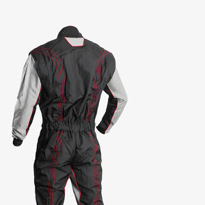 Combinaison de course de karting Motorsport noire, taille plus, respirante, ajustable à la taille, unisexe adulte - Product Image 6