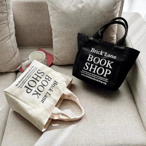Custom Printed Cotton Canvas Medium Tote <b>Bag</b> Women Reusable Lunch <b>Bag</b> Handbag <b>Long</b> Handle Shopping Promotional Gift <b>Bag</b> - Product Image 3