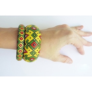Rustic Ethnic Handcrafted <b>Indian</b> Wood <b>Bangle</b> Bracelets-RR ENTERPRISES Model RR202520477 - Product Image 6