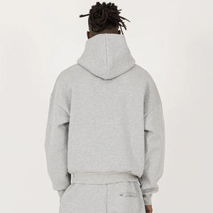 Sweat-shirt à capuche oversize pour homme, couleur unie, logo imprimé sur le devant, décontracté, en molleton de coton respirant, avec strass, 380g, hiver - Product Image 2
