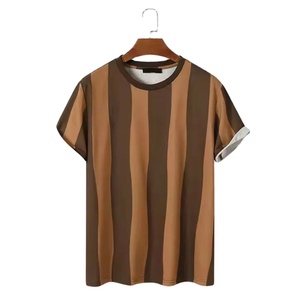 เสื้อยืดคอกลมแขนสั้นผู้ชายผ้าฝ้าย 100% สีทูโทน สกรีนโลโก้ด้านหน้าตามแบบ OEM ระบายอากาศได้ดี แห้งเร็ว เหมาะสำหรับออกกำลังกาย - Product Image 1