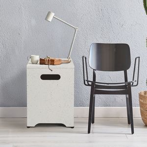 Tavolino da Giardino Quadrato 41*41*53.5cm in Ferro Effetto Marmo per Stoccaggio Gas, Tavoli da Esterno - Product Image 4