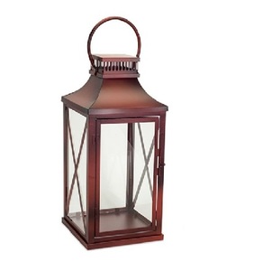 Modern Selling Portable Handmade Hanging Red Metal & Glass Red Finish Metal Candle Lantern Home Decor Handmade - Product Image 3