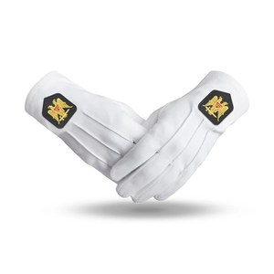 Guantes de Algodón Puro para Exteriores, Largos hasta la Muñeca, con Diseño Masónico de Alas de Águila Doble, para las Cuatro Estaciones, de Secado Rápido, Rito Escocés de 32.º Grado - Product Image 1