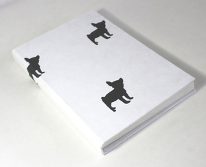 Cuaderno de Tapa Dura de Papel de Algodón Hecho a Mano, Blanco con Estampado de Bulldog Francés Negro, Elegante y Personalizable - Product Image 2