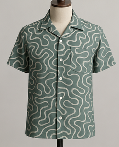 เสื้อเชิ้ตแขนสั้นผู้ชายแบบลำลอง ปกคอพับ เสื้อเชิ้ตฤดูร้อน - Product Image 3