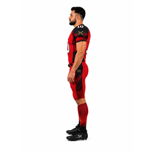 Uniforme de football américain sublimé personnalisé pour hommes, ensemble de jeu en polyester et élasthanne, pantalon à motif drapeau, 5XL, OEM, marque privée - Product Image 3