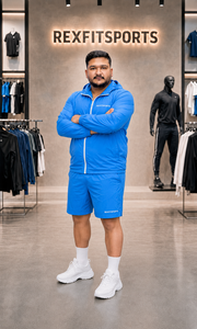 REXFIT SPORTS 2026 ชุดวอร์มไนลอนผู้ชายแบบขายส่งสั่งทำพิเศษ เสื้อแจ็คเก็ตกันลมมีฮู้ดและกางเกงขาสั้น ชุดกีฬาวิ่งออกกำลังกายน้ำหนักเบา - Product Image 6