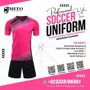 Ensemble de football personnalisé uniformes de football respirants pour hommes femmes vêtements de sport personnalisés ensemble de football tendance col en V à manches courtes - Product Image 2