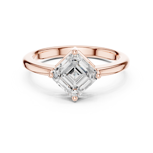แหวนเพชรทรงแอสเชอร์สไตล์คลาสสิกทันสมัย เพชรเลี้ยงในห้องปฏิบัติการ รับรองโดย GRA เหมาะสำหรับงานแต่งงานและงานหมั้น สำหรับผู้หญิง ขายส่งเครื่องประดับ - Product Image 1