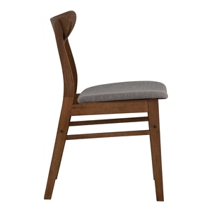 Chaise de salle à manger en bois massif noyer, prête à être expédiée, avec coussin rembourré et dossier incurvé, pour la maison, la villa ou le restaurant. - Product Image 3