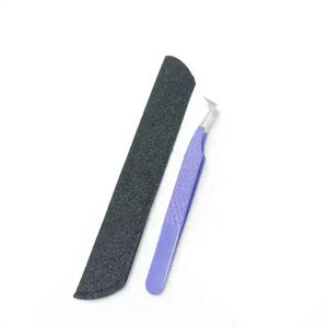 Black Silver Grip Eyelash Tweezers <b>Pink</b> <b>Box</b> Packing Isolation Private Label Fiber Tip Volume Lash Tweezers for sale - Product Image 5