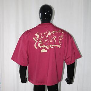T-shirt rouge à manches courtes pour homme, col rond, avec impression de lettres, coupe décontractée, longueur normale, coton, logo avant CLUSH SPORTS - Product Image 3