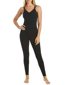 จั๊มสูทโยคะผู้หญิง สีดำ แขนกุด สายคู่ แบบ OEM บอดี้สูทออกกำลังกาย ยืดหยุ่น กระชับรูปร่าง ชุดออกกำลังกาย - Product Image 3