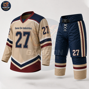 Team Sportswear Breathable Sublimation Performance Wear Personalized Number Design Vintage Style Custom Ice Hockey Uniform Set - Product Image 2