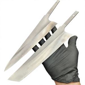 Prime Crafts International - Juego de 2 Cuchillos de Chef Japoneses en Bruto, Acero Inoxidable Tratado Térmicamente, Hoja de Cocina de 2.7mm de Grosor, DIY OEM - Product Image 1
