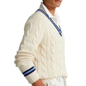 Pull-over en laine/cachemire à col en V, design personnalisé 2026, respirant, anti-boulochage, pour l'hiver - Product Image 4