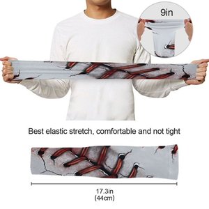 Printed Sublimation Transfer Print <b>Compression</b> <b>Arm</b> <b>Sleeve</b> UPF50+ Breathable Sun Protection Unisex Ice Silk Seamless Cooling Long - Product Image 6
