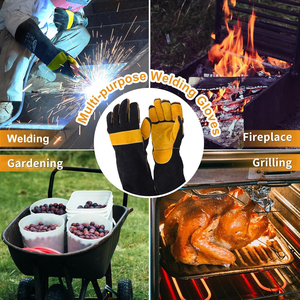Hot Selling High Quality Leather Safety <b>Gloves</b> / New Style OEM Services Breathable Customized Protective Welding <b>Gloves</b> - Product Image 6