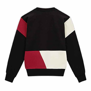 Sudadera con Bloques de Color y Bordado de Logotipo Personalizado para Hombre, Sudadera Negra con Parches Rojos, Cuello Redondo, Estilo Urbano, Oversize - Product Image 2