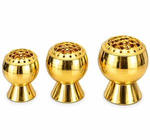 Ensemble de 3 brûleurs d'encens décoratifs en laiton Lobandan, mini, moyen et grand, pour parfumer la maison - Product Image 3