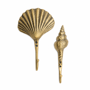 Brass Seashell Wall Hook Handmade Decorative <b>Coat</b> Hook Coastal Towel <b>Robe</b> Key Holder Heavy Duty Bathroom Bedroom Home Decor - Product Image 6