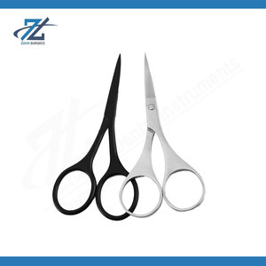 Ciseaux de beauté multifonctionnels de haute qualité pour poils du nez et sourcils, à pointes affûtées en acier inoxydable, avec tête en plastique durable - Product Image 3