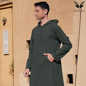 New Arrival <b>Men</b> Modest Tech <b>Thobe</b> Minimal Design Muslim Jubba Lightweight Casual Wear Traditional Polyester Anti-Wrinkle - Product Image 6