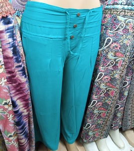 Indian Manufacturer's New <b>Women's</b> Rayon Print <b>Trouser</b> <b>Summer</b> Street Wear Elastic Waist Logo Decoration Competitive Export Price - Product Image 1