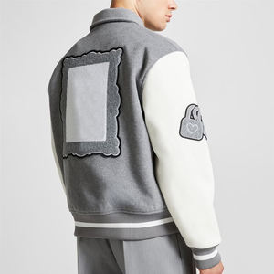 Chaquetas de Béisbol Bordadas con Letras y Logotipo Personalizado en Lana Chenille, Chaqueta Varsity Vintage para Hombre con Mangas de Cuero - Product Image 6