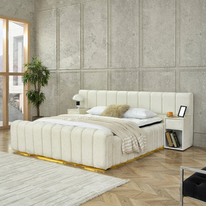 Berfa Elegant Upholstered Fabric King <b>Bed</b> Base Headboard and Pocket Spring Mattress Box Spring Modern Bedroom Furniture Turkey - Product Image 4
