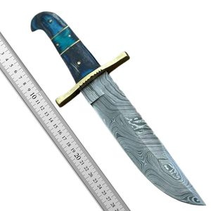 Couteau de survie, de chasse, de camping et de cuisine artisanal, personnalisé, prêt pour FBA, en acier Damas, avec manche en Micarta, pour activités de plein air, bushcraft et dépecage. - Product Image 6