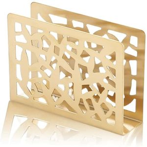 Metal Napkin <b>Holder</b> Basket Storage Gold Finish <b>Tissue</b> Organizer Square Tabletop <b>Kitchen</b> Stand - Product Image 3